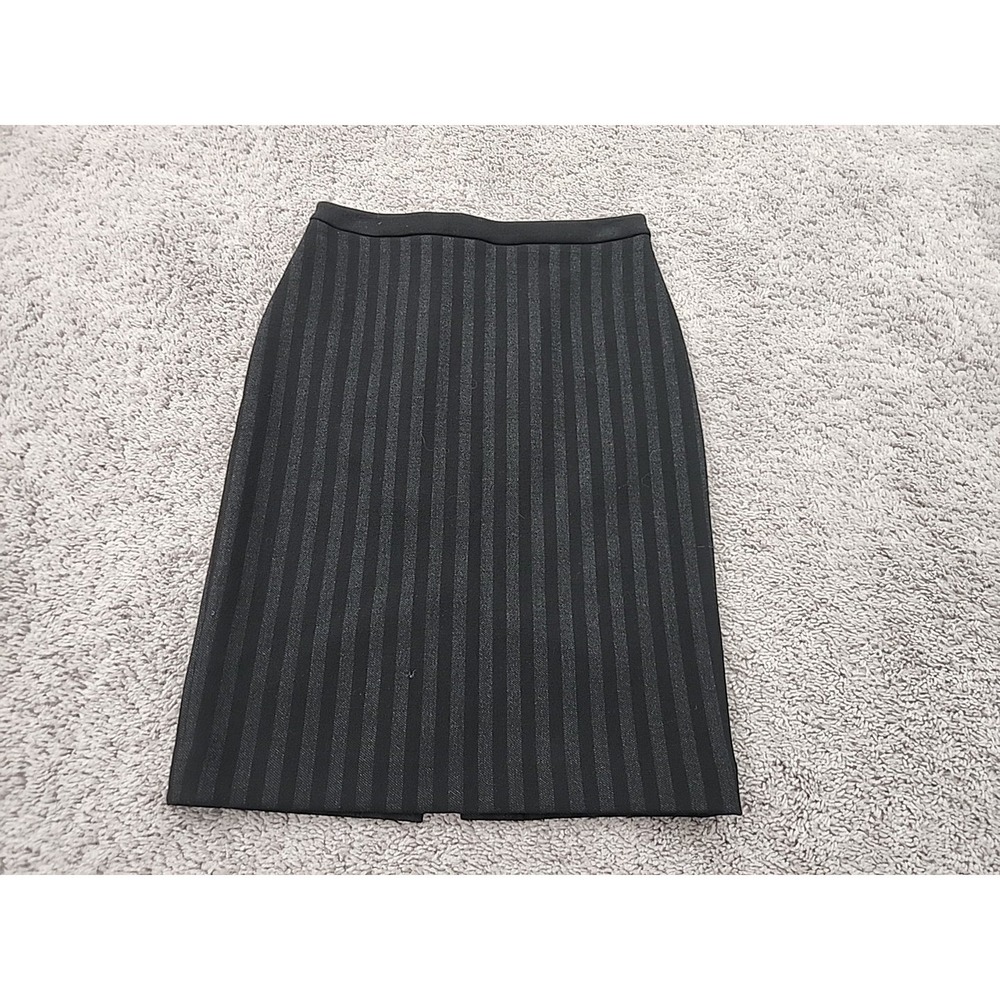 BCBGMAXAZRIA Pencil Skirt Womens 6 Black Grey Striped JSN3F828-Q0T